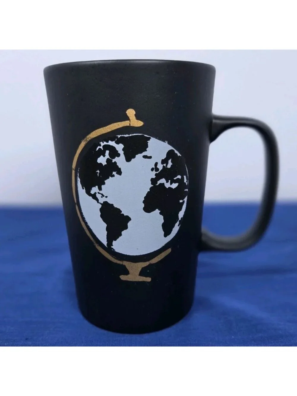 Starbucks 2015 Globe Coffee Mug 16 oz Matte Black